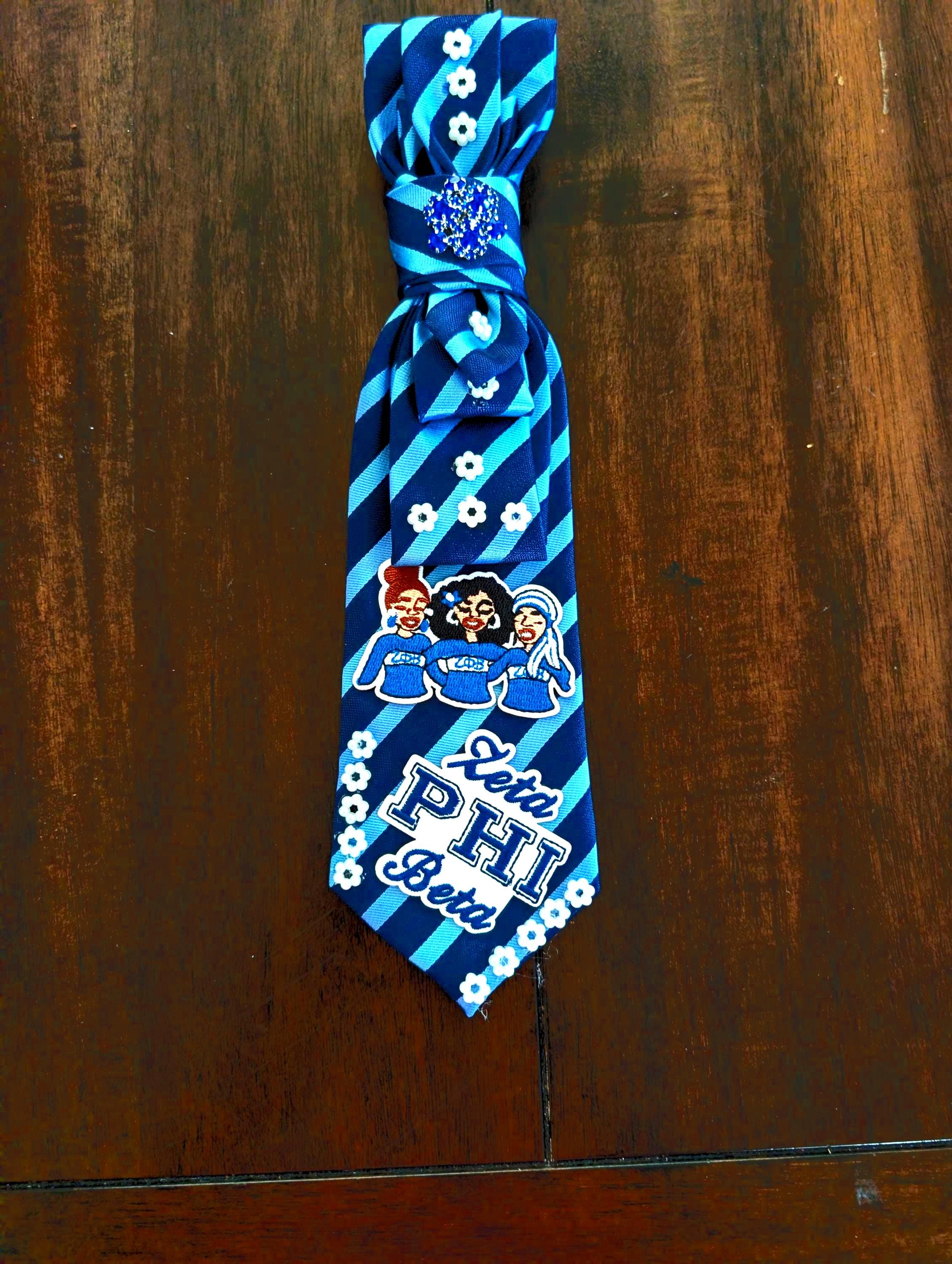 Blue Blossom Luxe Tie Necklace — Zeta Inspired — view 2