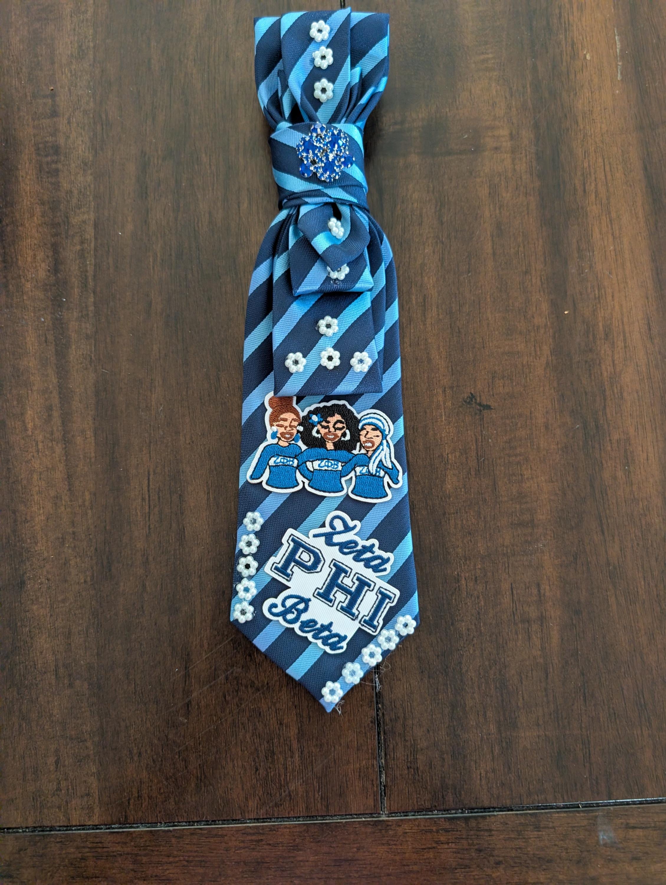 Blue Blossom Luxe Tie Necklace — Zeta Inspired — view 3