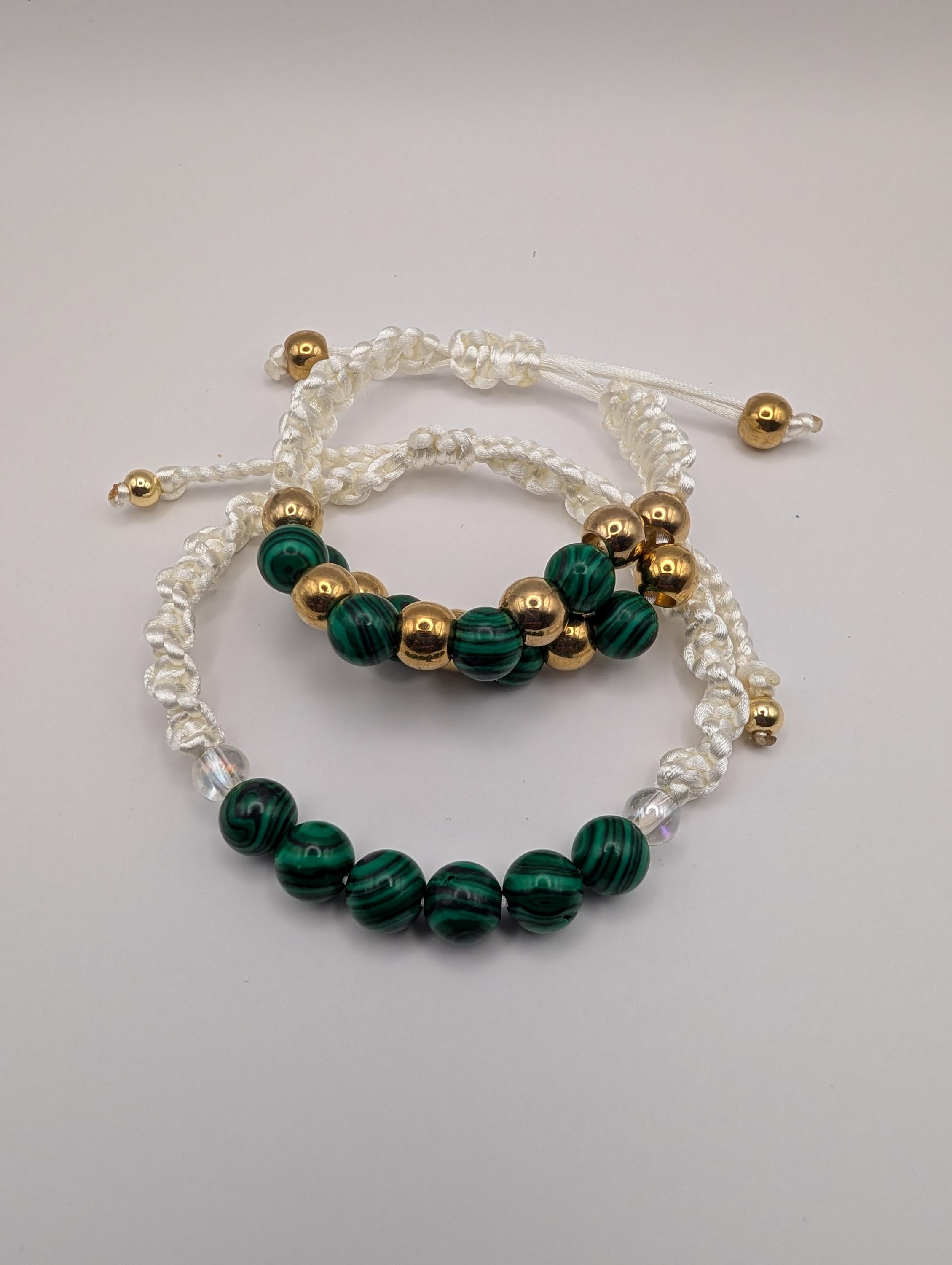 Macrame & Malachite-Inspired Handmade Bracelet — view 2
