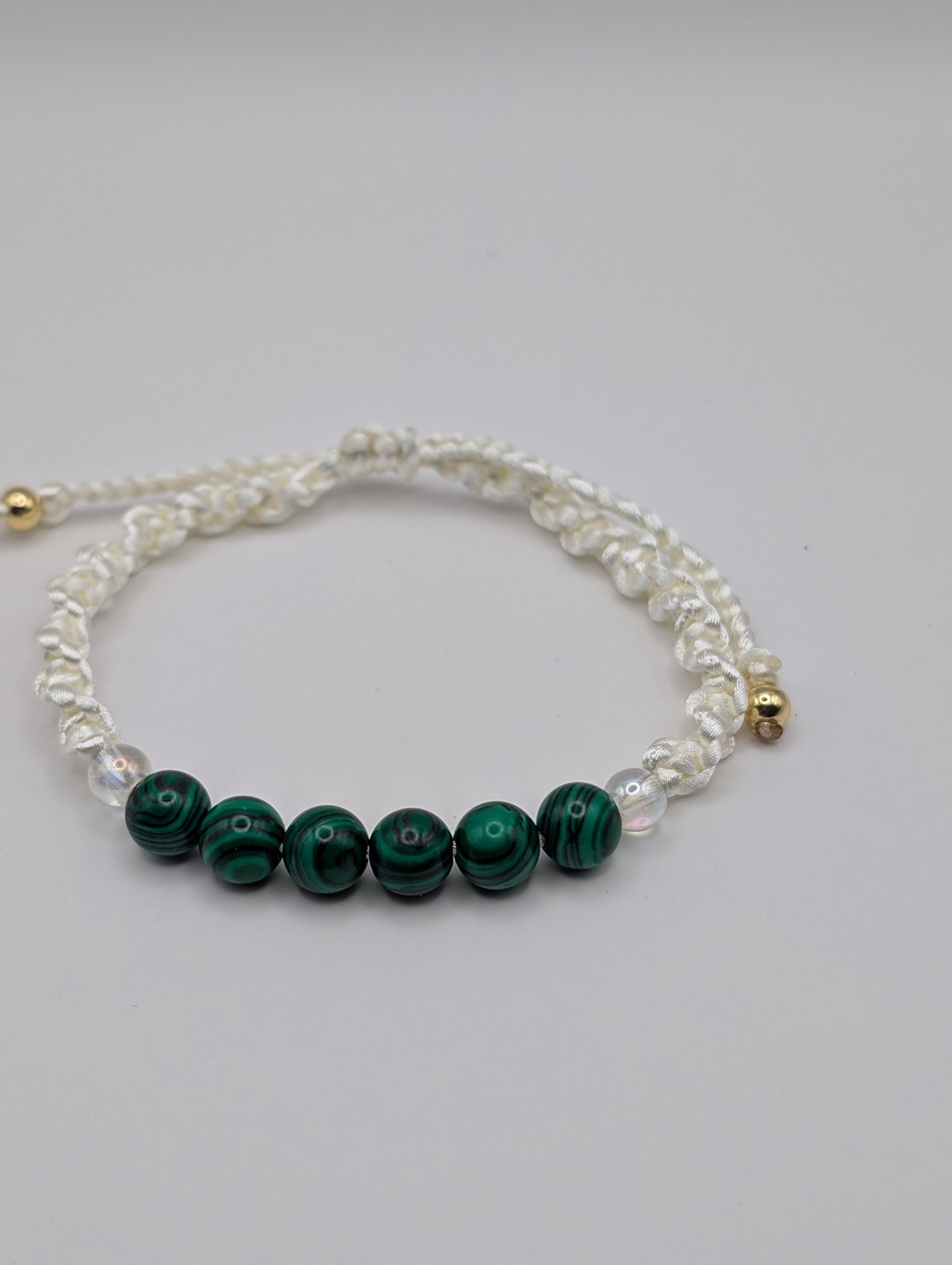 Macrame & Malachite-Inspired Handmade Bracelet — view 4